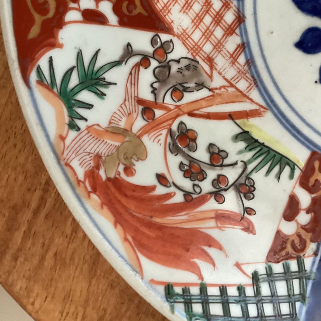 Antique Japanese Imari Porcelain Hand Painted Platter/Charger With Makers Mark For Sale - Image 9 of 12