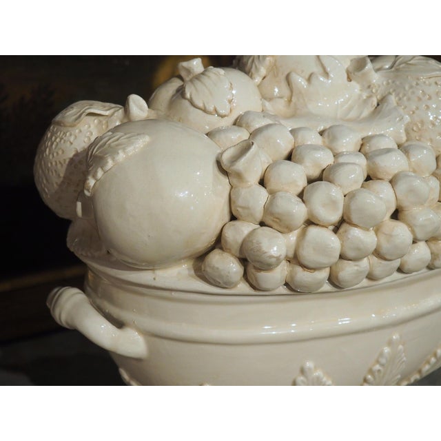 A Pair of Italian 2-Piece Creamware Fruit Bowls For Sale - Image 4 of 17