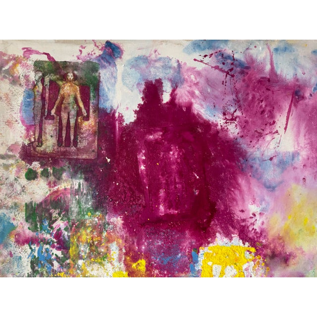 Vintage Helen Stein Expressionist Abstract Acrylic on Canvas Painting, Signed For Sale - Image 4 of 12