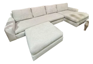 Pottery Barn “Big Sur” Dove Gray Sectional Sofa With Ottoman