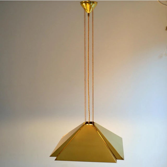 Metal Brass Square Adjustable Pendant from Dijkstra, 1970s For Sale - Image 7 of 13