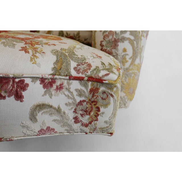 Sculptural Lounge Armchair with Floral Upholstery, France, 1950s For Sale - Image 6 of 12