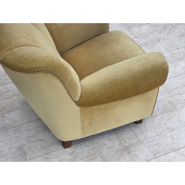 Danish Oak Relax Armchair with Velour Upholstery, 1960s For Sale - Image 14 of 18
