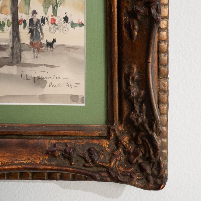 1940s France Green Wood Drawing For Sale - Image 11 of 16