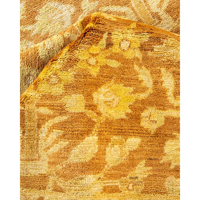 Textile Eclectic, One-of-a-Kind Hand-Knotted Area Rug in Yellow, 9' 2" x 11' 8" For Sale - Image 7 of 8