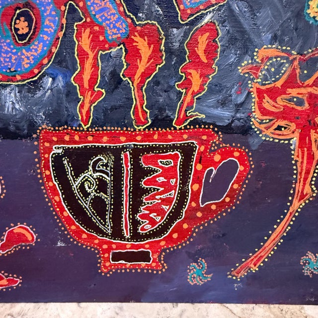 1990s 1990s Artwork Hot Coffee Painting For Sale - Image 5 of 6