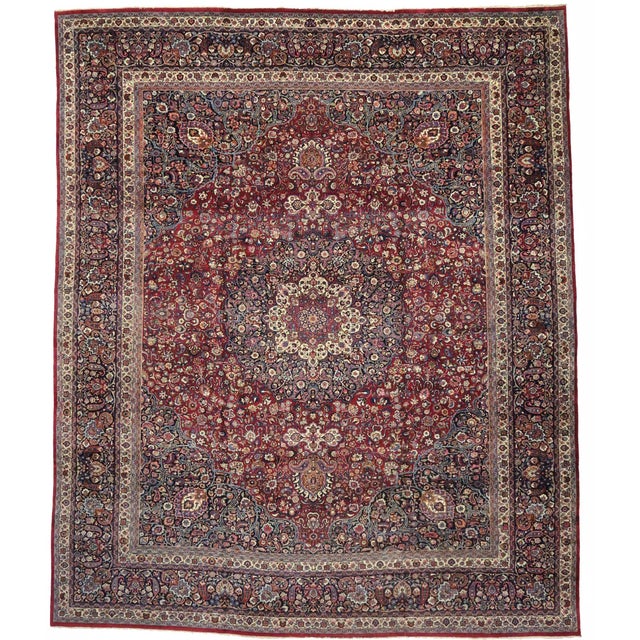 Antique Persian Mashhad Rug, 15'09 X 19'00 For Sale - Image 10 of 10