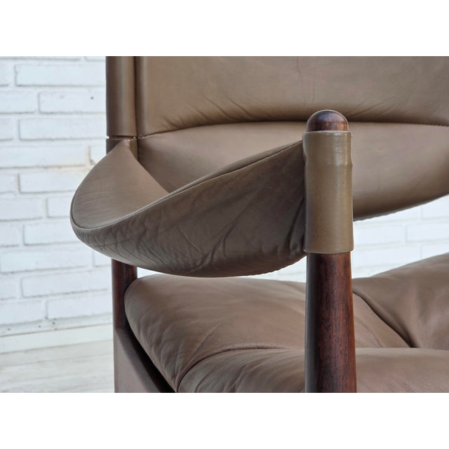 Wood Danish Modus Highback Armchair by Kristian Vedel for Søren Wiladsen, 1974 For Sale - Image 7 of 18