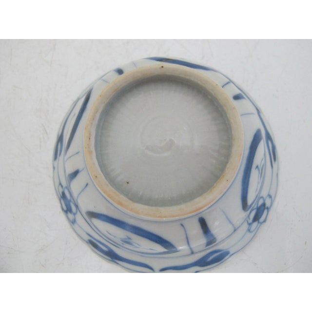 Antique Chinese Kraak Blue Porcelain Crow Bird Wanli Style Cup Bowl For Sale - Image 4 of 11