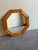 Brown Danish Pinewood Octagon Wall Mirror – Vintage MCM Accent Mirror 1960s For Sale - Image 8 of 9