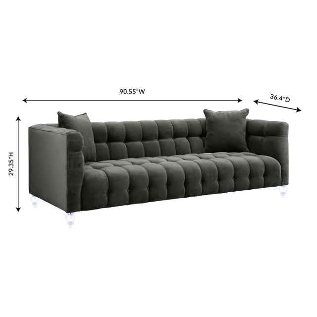 2020s Bea Grey Velvet Sofa For Sale - Image 5 of 7