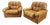 Mid-Century Italian Cognac Leather Lounge Armchairs, 1970s, Set of 2 For Sale