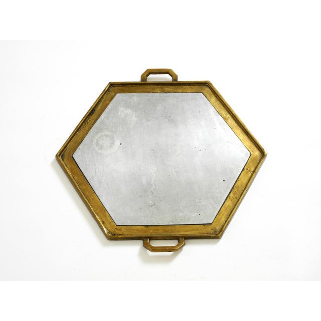 1970s Vintage Brutalist Serving Tray in Aluminum and Brass by David Marshall, 1970s For Sale - Image 5 of 18