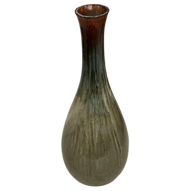 Mid-Century Modern Vintage Glazed Ceramic Large Scale Decorative Vase For Sale - Image 3 of 5