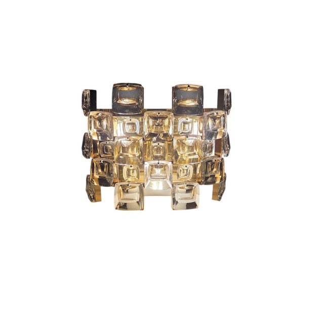 Mid-Century Modern Walter Wall Lights in Crystal and Brass by Ernst Palme for Palwa, 1960s, Set of 2 For Sale - Image 3 of 15