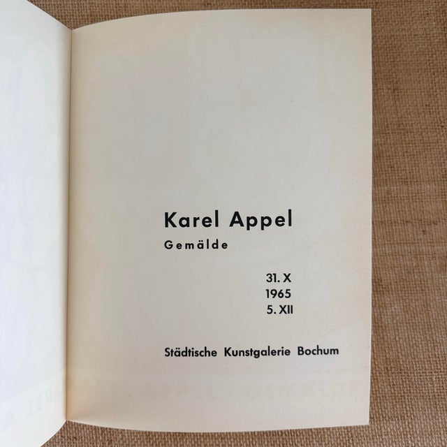 1965 "Karel Appel: Gemälde” Exhibition Catalogue With Illustrated Plates Museum Show Bochum, Germany For Sale In Houston - Image 6 of 12