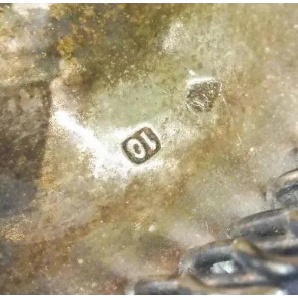 18th C Brazilian Colonial Silver Toothpick Holder Bird on a Pear Tree W Flowers Great Table Fare For Sale In Miami - Image 6 of 10