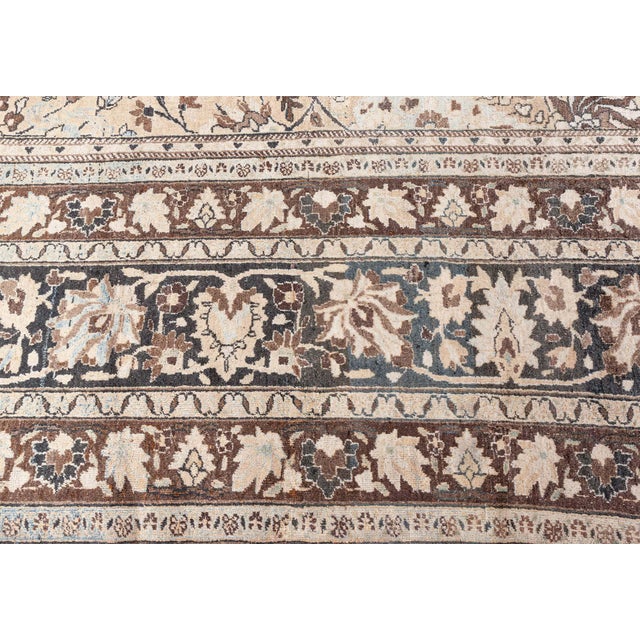 Early 20th Century Authentic Persian Meshad Animal, Botanic Design Handmade Wool Rug For Sale - Image 5 of 8