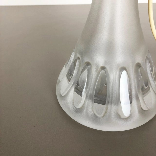 German Metal and Glass Tulip Desk Light from Peill & Putzler, 1970s For Sale - Image 6 of 13