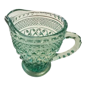 1950s Vintage Anchor Hocking Wexford Creamer Seaform Green