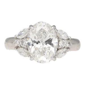 Gia Certified 3.23 Carat Tw Oval Lab Grown Diamond Platinum Engagement Ring Size 6