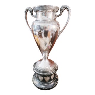Huge 1926-38 Silver Plated Buffalo Ny Lawn Bowling Trophy For Sale