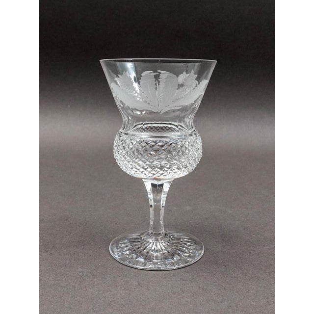 Mid 20th Century Edinburgh Crystal Scotland Thistle Champagne Sherbet Glasses- Set of 5 For Sale In Miami - Image 6 of 10