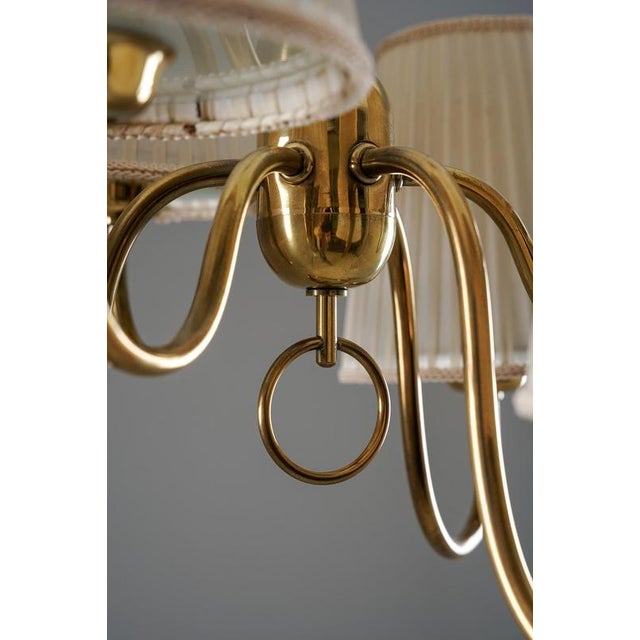 Swedish Modern Brass and Glass Chandelier, 1940s For Sale - Image 12 of 16