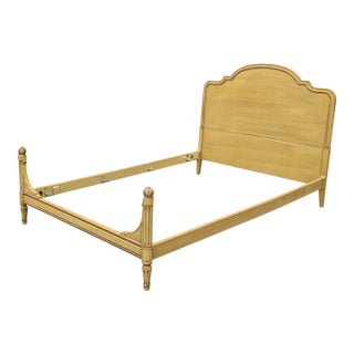 Light Yellow Vintage Regency Style Full Size Bedframe Attributed to Lexington Furniture For Sale
