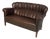Italian Art Deco Brown Leather 2-Seater Sofa from Saracchi, 1930s For Sale