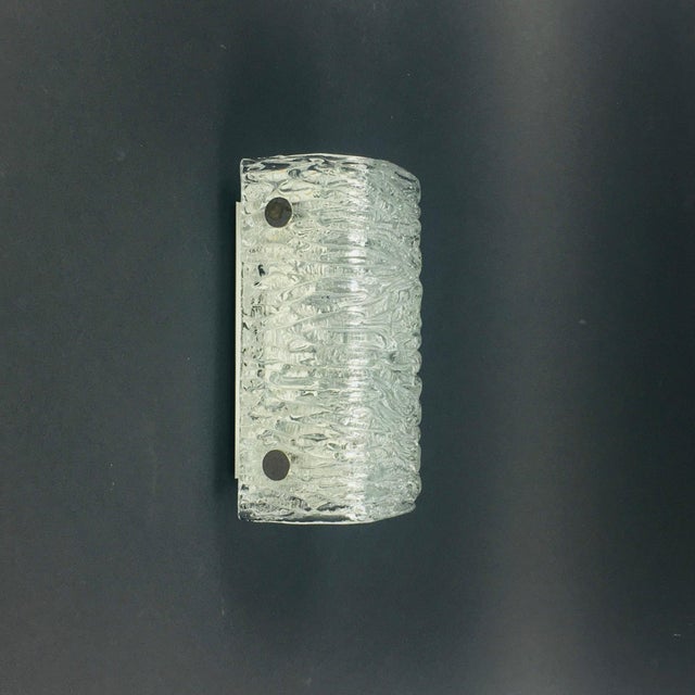 Mid-Century Modern Mid-Century Murano Ice Glass Wall Light/Sconce From Kaiser Leuchten, Germany, 1960s For Sale - Image 3 of 10