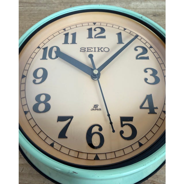 Vintage Green Ships Wall Clock from Seiko, 1970s For Sale - Image 10 of 18