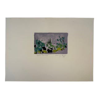 "Urbino" (Landscape), Stanley J. Krupa, 1986, Original Print on Fabriano Paper For Sale
