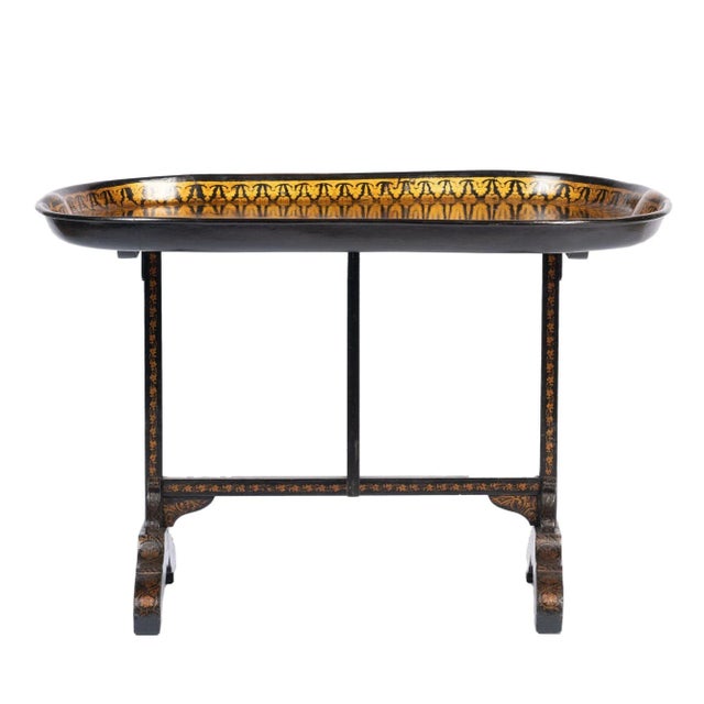 Jennings & Bettridge Attributed Papier Mache Tray on Hinged Tilt Top Stand, C. 1830 For Sale - Image 9 of 13