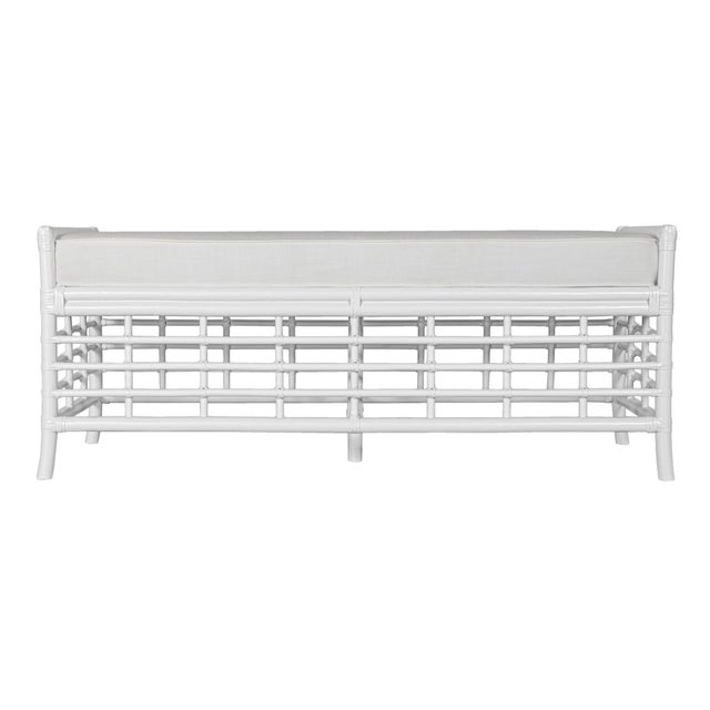 Wood Luna Bench - White For Sale - Image 7 of 7