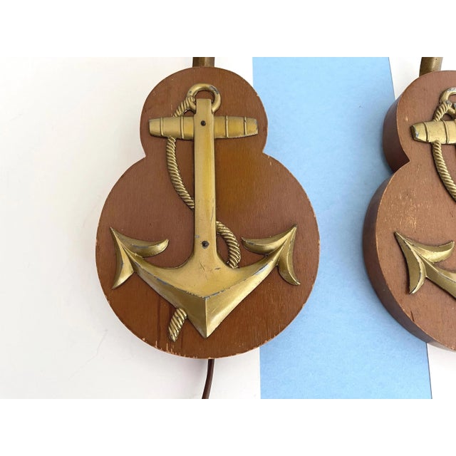 Nautical Glass Ball & Anchor Sconces - a Pair For Sale - Image 10 of 18