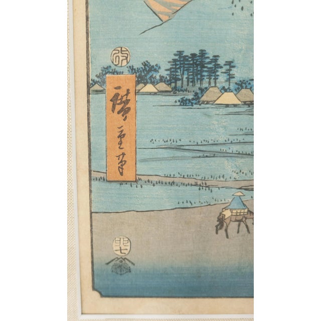 Paper Japanese Woodblock Print by Utagawa Hiroshige For Sale - Image 7 of 11