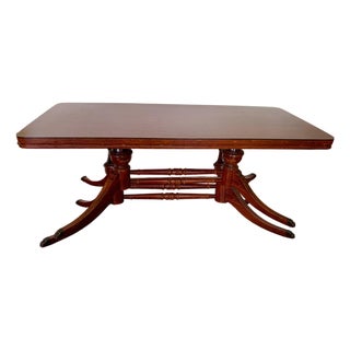 Vintage Mersman Mahogany Pedestal Cocktail Table For Sale