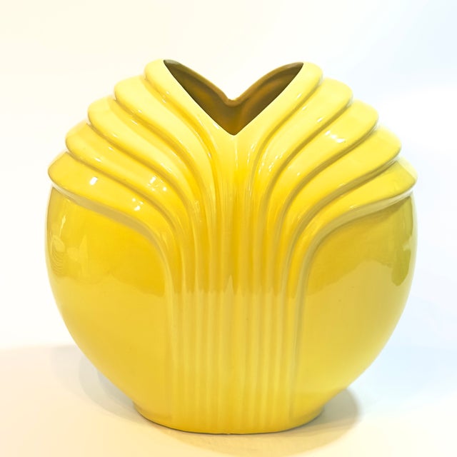 Mid-Century Modern Rare Artichoke Vase in Citrus Yellow Attributed to Royal Haeger, Circa 1980s For Sale - Image 3 of 12
