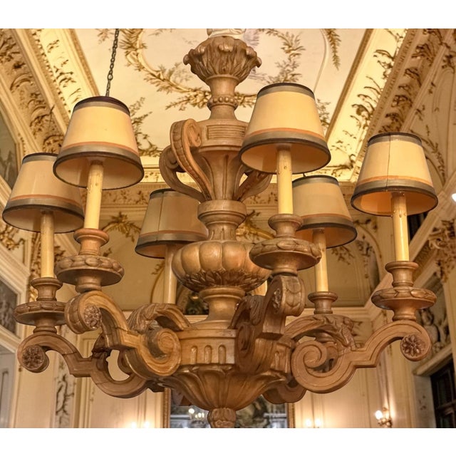 Antique Gustavian Style Swedish Beechwood Chandelier For Sale - Image 4 of 9