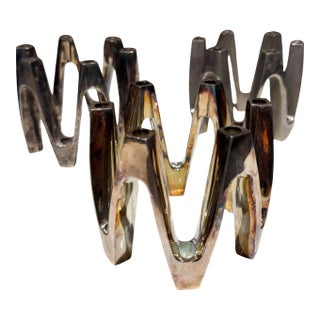 Silver-Plated Candle Holder Crown Model Jens Quistgaard Dansk Designs For Sale