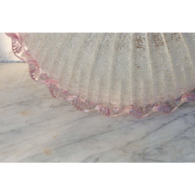 1970s Elegant Italian Pink and Murano Glass Ceiling Flower For Sale - Image 11 of 11