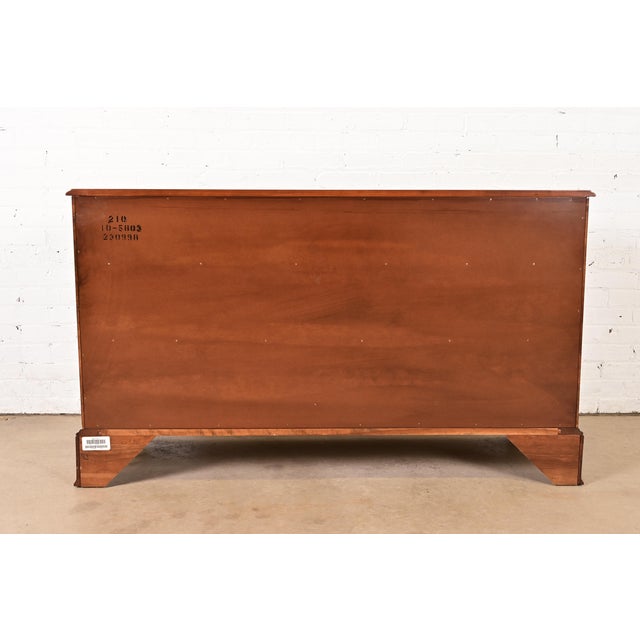 Ethan Allen Georgian Solid Cherry Wood Double Dresser or Chest of Drawers, Newly Refinished For Sale - Image 11 of 12