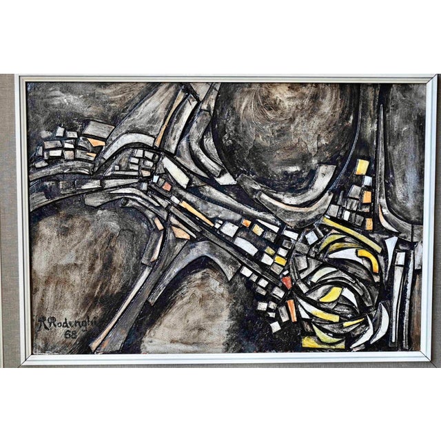 R. Rodenghi, Abstract Relief Painting, 1968, Mixed Media For Sale - Image 4 of 12