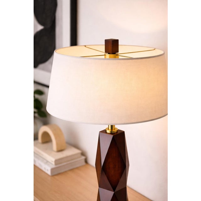 Mid-Century Modern Late 20th Century Architectural Faceted Table Lamps — a Pair For Sale - Image 3 of 9