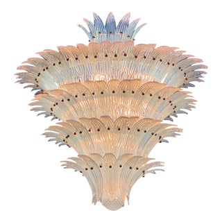 Large Scale Murano Glass Waterfall Chandelier For Sale