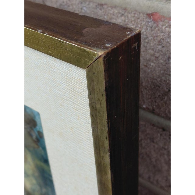 Green Framed Signed J. Akston "Blight, 1974" Acrylic and Enamel on Paper For Sale - Image 8 of 11