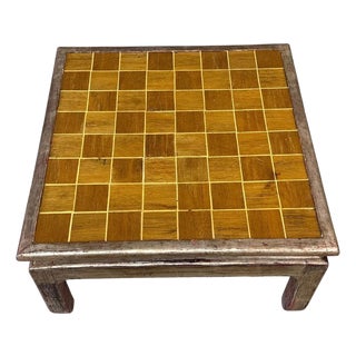 Kuehne Small Silver Coffee Table With Parquet Top For Sale
