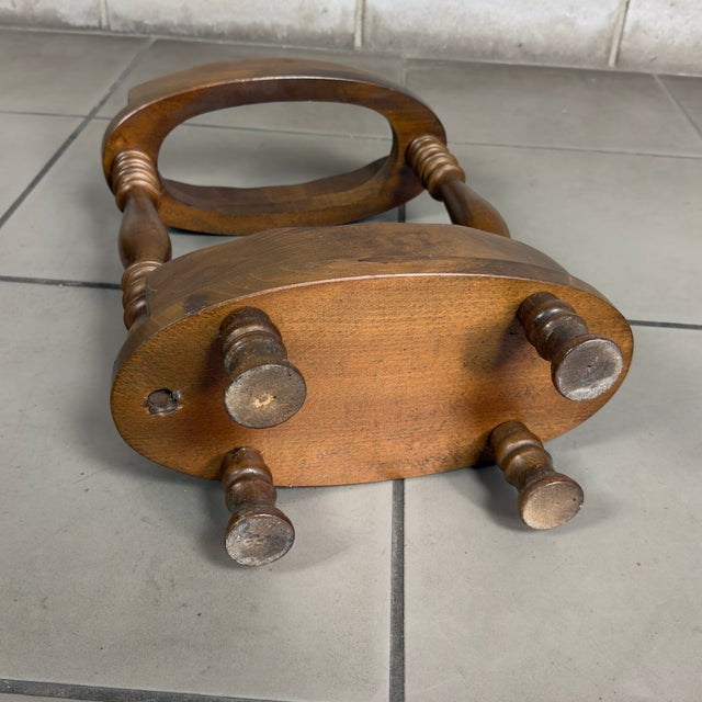 Wood Vintage Wooden Umbrella Stand with Turned Columns and Metal Tray, 1960s For Sale - Image 7 of 11