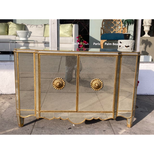 Michael Taylor Hollywood Regency Regina Antique Mirror and Gilt Sideboard For Sale - Image 9 of 13